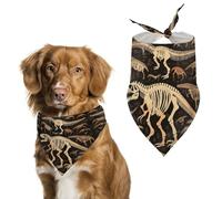 Spring Dinosaur Skeleton Print Dog Bandanas Triangle Holiday Pet Neck Scarf Soft Adjustable Bib Handkerchief Accessories Washable Durable Fabric for Pet Puppy Cats Large Dog