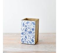 Spring Display Wooden Box, 10cm, Charming Blue & White Floral Storage Box