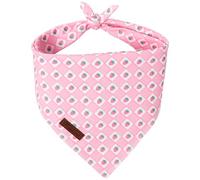 Spring Dog Bandana, UP URARA PUP Strawberry Triangle Bid Scarf for Medium Large Dogs, Cotton Kerchief for Girl Boy Puppies, Cute Spring Pink and White Bandana,S