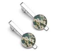 Spring Dogwood Blossoms 2 Pcs Tie Clips for Men Necktie Tie Bar