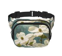 Spring Dogwood Blossoms Fanny Pack For Women Waterproof Adjustable Belt Bags Waist Pack Fashion Casual Crossbody Bags Bum Bag For Running Workout Hiking Traveling, Black, One Size