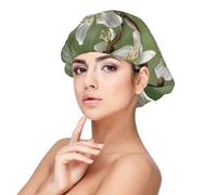 Spring Dogwood Blossoms Print Adult's Satin Sleeping Cap, Satin Bonnet for Sleeping - Silk Sleep Cap for Women and Men Black, Black, One size