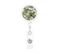 Spring Dogwood Blossoms Print Retractable Badge Holder, Cute Nursing Badge Reel, Badge Clip Id Card Holders