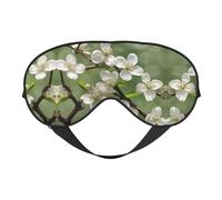 Spring Dogwood Blossoms Print Soft Eye Mask for Women Men Comfortable with Adjustable Strap for Travel Yoga Nap Shift Work
