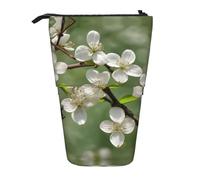 Spring Dogwood Blossoms Print Telescopic Standing Pencil Bag/Stand Up Stationery Bag/Makeup Bag/Storage Case