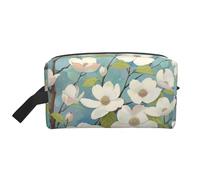 Spring Dogwood Blossoms Printed Makeup Bag Large Travel Cosmetic Bags Waterproof Cosmetic Case Toiletry Bag Organizer for Women Mom Girls
