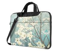Spring Dogwood Blossoms Printed Waterproof Laptop Case Ultra-Thin Portable One-Shoulder Laptop Bag 600d Oxford 13in/14in/15.6in