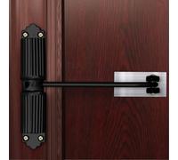 Spring Door Closer, Adjustable Door Spring Closer Door Stopper, Safety Automatic Door Closer, Adjustable Door Spring Closer Door Stopper with Adjusting Rod and Screws (Black)