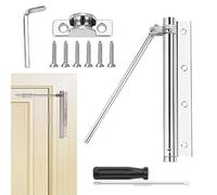 Spring Door Closer,Automatically Door Closer,Spring Door Stop Screen Door Latch,Security Door Stopper,with Adjustable Closing Speed,for Residential,Commercial,Home,Office,Hotel,Silver