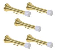 Spring Door Stop Stopper Spring-Aside Doorstop Wall, Skirting or Door Fixings & Screws Pack of 5 Brass Plated