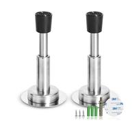 Spring Door Stopper, 2 Pieces Door Stop, Hydraulic Cushioning Technology, Wider Rubber Bumper Head, 4.1 Inches Height, Door Stops for Wall Protects Against Door and Wall Collisions (Silver)