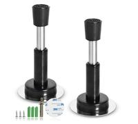 Spring Door Stopper, 2 Pieces Door Stop, Hydraulic Cushioning Technology, Wider Rubber Bumper Head, 4.1 Inches Height, Door Stops for Wall Protects Against Door and Wall Collisions (Black)