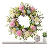 Spring Door Wreath - Colorful Egg Daisy Garland, Artificial Easter Wreath | Vibrant Pastel Egg Daisy Floral Decorative Wreaths, Large Artificial Spring Easter Eggs Daisys Floral Festival Decoration