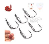 Spring Dough Bait Tackle Braided Stainless Catfish Bait Circle Octopus Fishing Holder Hooks Strong Durable for catfish trout Pack of 40 (10#,40pcs)