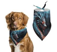 Spring Dragon Dog Bandanas Triangle Holiday Pet Neck Scarf Soft Adjustable Bib Handkerchief Accessories Washable Durable Fabric for Pet Puppy Cats Large Dog