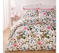 Spring Duvet Cover Set Reversible Floral Bedding Pillowcases Blossoms OHS White Super King