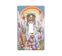 Spring Easter Bengal Cat Decorative Light Switch Cover Wall Plate 1 Gang Single Toggle, Bible Cross Eggs Kitten Electrical Switchplate, Country Electrical Faceplate for Bedroom