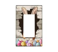 Spring Easter Bloodhound Dog Decorative Light Switch Cover Plate 1 Gang Single Rocker, Fun Rustic Eggs Puppy Electrical Switchplate for Room, Farmhouse Switchcover Switchplate