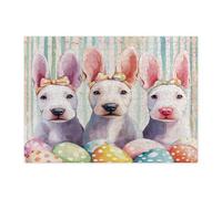 Spring Easter Bull Terrier Dog Jigsaw Puzzles for Adults 500 Piece, Cute Fun Eggs Puppy Wooden Puzzles, Funky Pet Printed Decor for Entertainment Creative