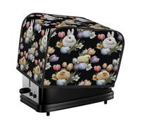 Spring Easter Bunny Chicks Tulip Floral Toaster Cover 2 Slice Dust Cover for Bread Machine,Small Kitchen Appliance