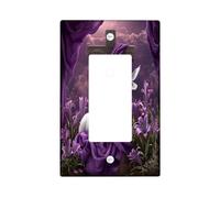 Spring Easter Cross Decorative Light Switch Cover Plate 1 Gang Single Rocker, Flower Sheep Lamb Electrical Switchplate, Aesthetic Electrical Faceplate for Bedroom Room