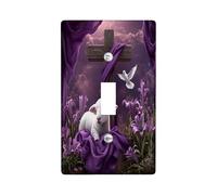 Spring Easter Cross Decorative Light Switch Cover Plate 1 Gang Single Toggle, Flower Sheep Lamb Electrical Switchplate, Aesthetic Electrical Faceplate for Bedroom Room