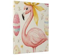 Spring Easter Flamingos Bird Canvas Prints Wall Art 8 * 12 x1, Bows Floral Eggs Wall Art for Living Room, Big Small Vertical Animal Decorative Poster Bedroom Women Men
