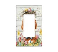 Spring Easter Irish Setter Dog Decorative Light Switch Cover Plate 1 Gang Single Rocker, Rustic Country Puppy Electrical Switchplate, Farmhouse Print Electrical Faceplate for Room