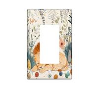 Spring Easter Lion Wildlife Decorative Light Switch Cover Plate 1 Gang Single Rocker, Vintage Wild Animal Eggs Electrical Switchplate, Holiday Electrical Faceplate for Bedroom Room