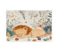 Spring Easter Lion Wildlife Jigsaw Puzzles for Adults 300 Piece, Vintage Wild Animal Eggs Wooden Printed Puzzles, Holiday Pattern Decorations for Home Entertainment