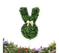 Spring Easter Topiary, 2D Acrylic Garden Decor, 30cm Artificial Green Bunny Sign for Lawn Yard Porch, Weather Resistant Stand with Decorative Design, Home Indoor Outdoor Living Room Patio