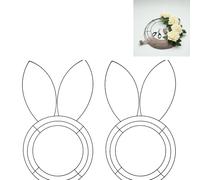 Spring Easter Wreath Wire Wreath Rings Spring Wreaths For Front Door Metal Wire Wreath Frame For Diy Wreath Easter Decorations Gifts Home Deco Supplies DIY Crafts Love Bunny Carrot Wreath (Bunny)