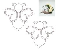 Spring Easter Wreath Wire Wreath Rings Spring Wreaths For Front Door Metal Wire Wreath Frame For Diy Wreath Easter Decorations Gifts Home Deco Supplies DIY Crafts Love Bunny Carrot Wreath (bee)