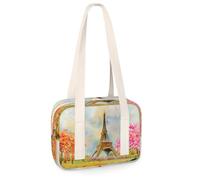 Spring Eiffel Tower Small Sports Duffel Bags Eiffel Tower Mini Gym Bag Lightweight Casual Tote Travel Sports Organizer Bag for Kids Girls Boys Women Men