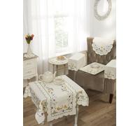Emma Barclay Spring Embroidered Table Runner in Cream - 16x36 (40x91cm)