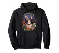 Spring Equinox Blessings Bunny Floral Pagan Nature Art Pullover Hoodie