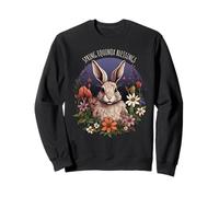 Spring Equinox Blessings Bunny Floral Pagan Nature Art Sweatshirt