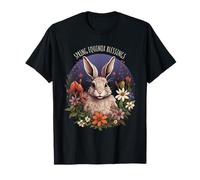 Spring Equinox Blessings Bunny Floral Pagan Nature Art T-Shirt