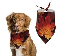 Spring Fall Autumn Leaves Dog Bandanas Triangle Holiday Pet Neck Scarf Soft Adjustable Bib Handkerchief Accessories Washable Durable Fabric for Pet Puppy Cats Large Dog
