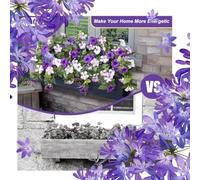 Spring Faux Petunias UV Resistant No Fade Artificial Silk Flowers for Outdoor and Indoor Decor, All-Weather Long-Lasting Floral Plants(LIGHT PURPLE)