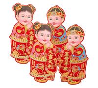 Spring Festival couplets， Chinese New Year Decoration,2 Pairs Stickers Window Clings Spring Festival Door