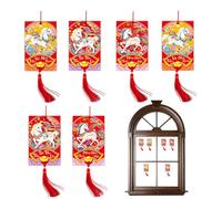 Spring Festival Decorations,6-Piece 2026 Vietnamese Good Luck | The Year of Horse Party Decorations - for Potted Plants Bookshelf Home Doorway Tree Wall Window Door Party