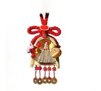 Spring Festival Horse Pendant Handmade Chinese Knot Hanging Decor Red Symbolic Gourd Token Polyester 27cm Traditional Ornament for New Year Home(D)