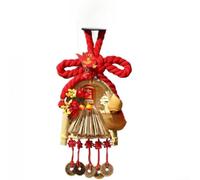 Spring Festival Horse Pendant Handmade Chinese Knot Hanging Decor Red Symbolic Gourd Token Polyester 27cm Traditional Ornament for New Year Home(C)