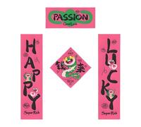 Spring Festival Ornaments, Door Sticker Decoration, 1 Set Elegant Traditional Design Adorable Chinese Door Stickers, New Year Couplets for Home Decorations 100g