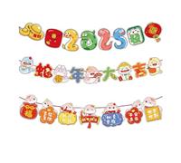 Spring Festival Pull Flags Hanging Ornament Cartoon Characters Garlands Handmade New Year Banners Party Decoration Set Chinese New Year Decorations