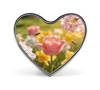 Spring Field Sweet Words Lapel Pin Cute Custom Button Pin Personalized Heart Brooch Aluminum Alloy Brooch Pins Fashion Exquisite Badge Pins for Hat Bag Suit Tie Wedding Accessories