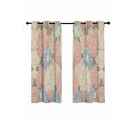 Spring Floral Blackout Curtains for Bedroom Living Room, Modernism Colorful Hydrangea Farm 45 In Long Thermal Insulated Room Darkening Drapes Grommet Window Treatments, 52 x 45 In