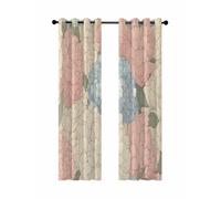 Spring Floral Blackout Curtains for Bedroom Living Room, Modernism Colorful Hydrangea Farm 90 In Long Thermal Insulated Room Darkening Drapes Grommet Window Treatments, 52 x 90 In