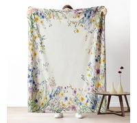 Spring Floral Blanket 30x40 Inch, Summer Wild Flower Fleece Throw Blanket for Couch Bed, Natural Plant Flowers Soft Blankets Cozy Lightweight Flannel Small Blankets Warm for All Season